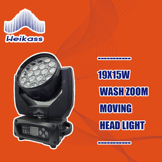 0 Tax 12Pcs New LED 19x15W RGBW Beam+Wash Zoom Moving Head Light DMX 16/20 CH DJ Disco Part Church TV Studio Stage Effect Equipment