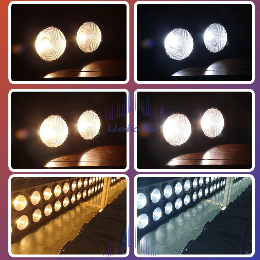 No Tax 6Pcs COB LED 2x100W Audience DMX Light 2 Eyes COB Blinder Light Optional Control LED individually for Concert Disco Party