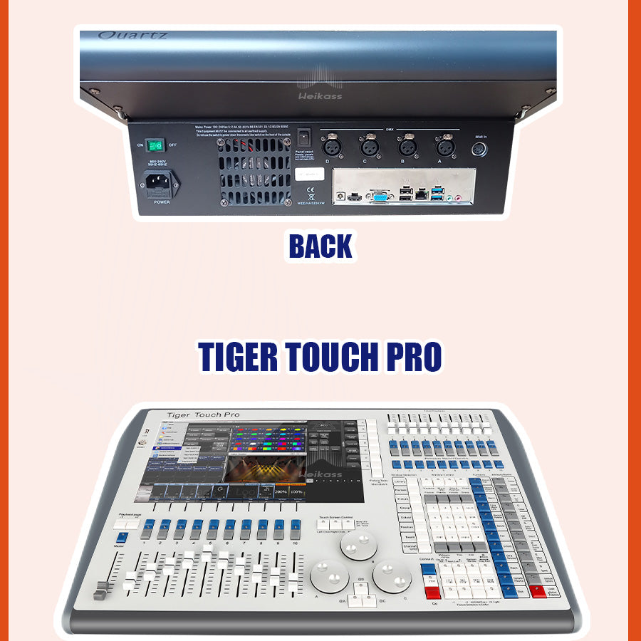 Touch Wing DMX Controller Titan Mobile Titan Quarz DMX Console 192 Tiger Touch Pro Plus Stage Lighting for Par Moving Head Flycase option