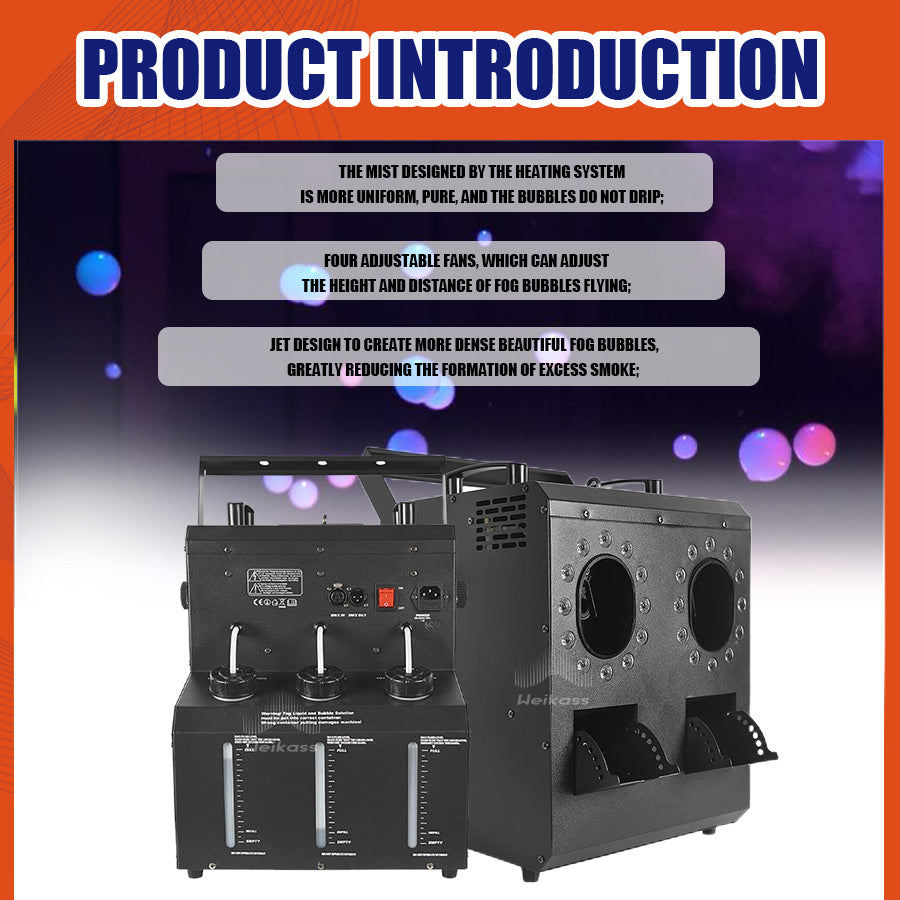 No Tax 6Pcs With 6 Cases For LED 2 Head Jet Smoke Fog 900W 24x3W RGB Bubble Machine Wireless Remote Control For Party Wedding Dj Disco Stage Event