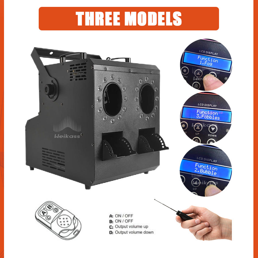No Tax 6Pcs With 6 Cases For LED 2 Head Jet Smoke Fog 900W 24x3W RGB Bubble Machine Wireless Remote Control For Party Wedding Dj Disco Stage Event
