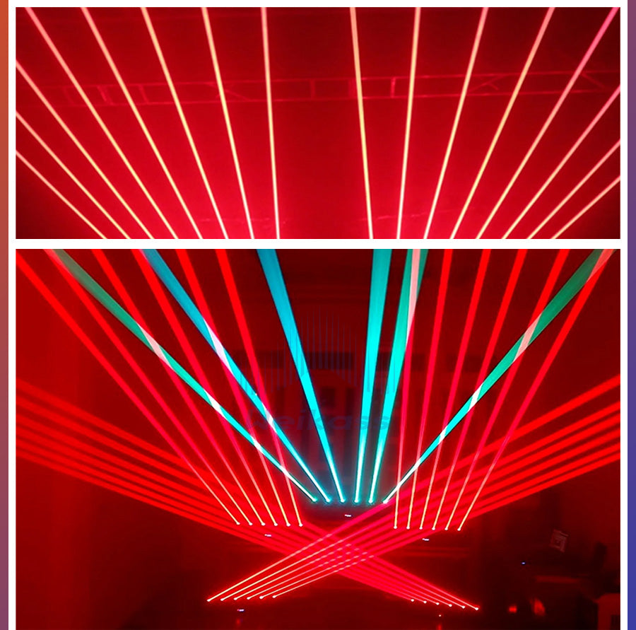 0 Tax 10Pcs 6 Eyes Moving Head Laser Light Rgb Lazer Stage Scanner Laser Beam Dj Dmx512 Dj Equipment laser Bar Lights