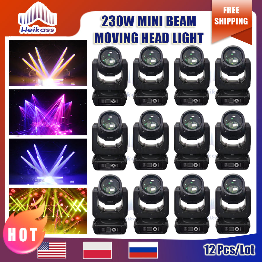 0 Tax 12Pcs Mini Beam 230W 7R Moving Head Light Moving Key Model Sharpy Beam Suitable for Multiple Big Stages