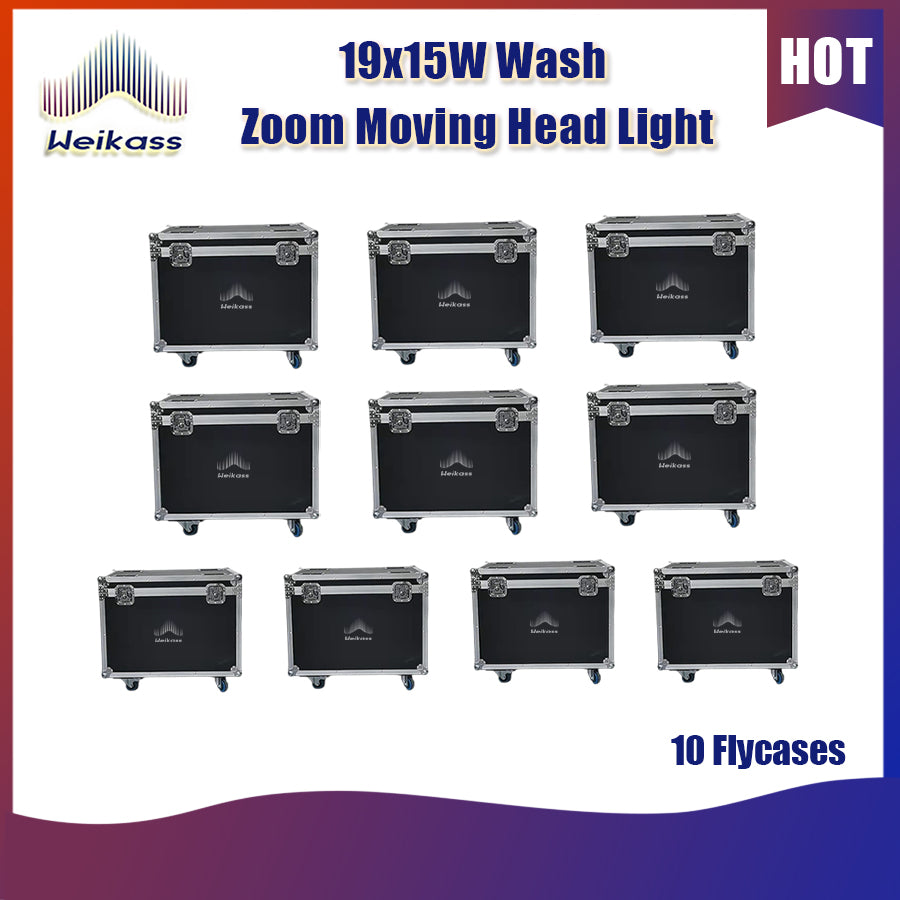 0 Tax 10Pcs Flycase For Version With Circle Round Function Led Zoom 19x15W Wash Moving Head Light New Zoom Wash Moving Stage Light