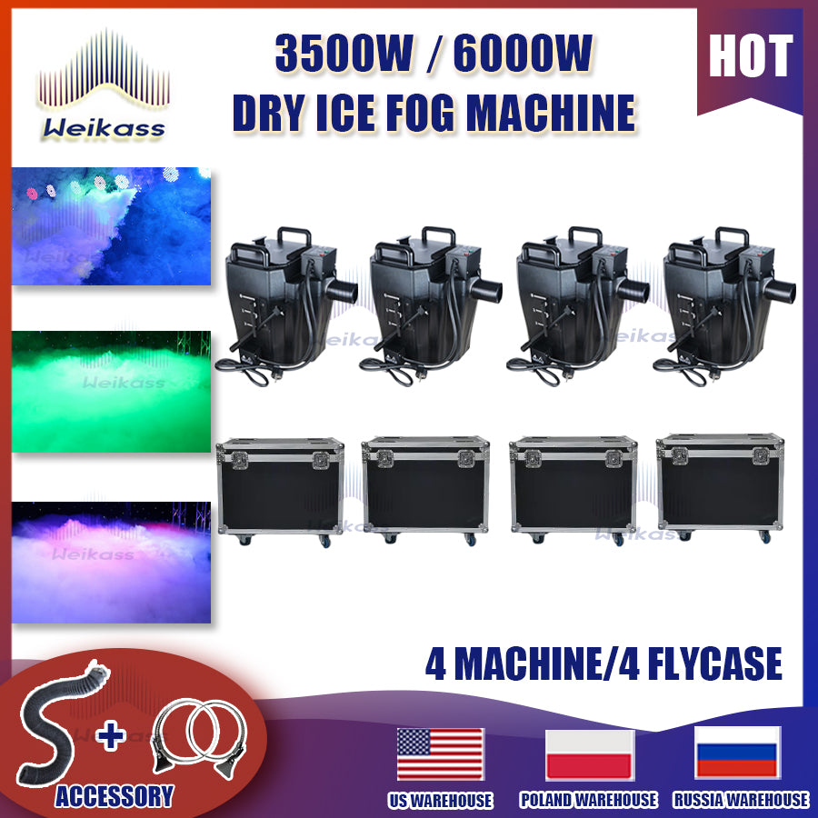 0 Tax 1-6Pcs 3500W 6000W Dry Ice Machine Low Lying fog Smoke Machine Nimbus 3500W Dry Ice Fog Machine For Wedding Stage Party Events DJ Show