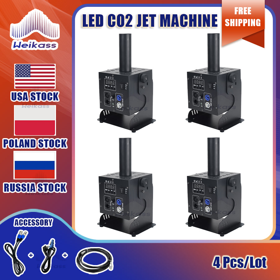0 Tax 1-8Pcs Led Co2 Jet Machine RGB 3in1 Led Lamp Sray Gas in/out Connection DMX 2 Channels 250W Disco Club Dancing Hall