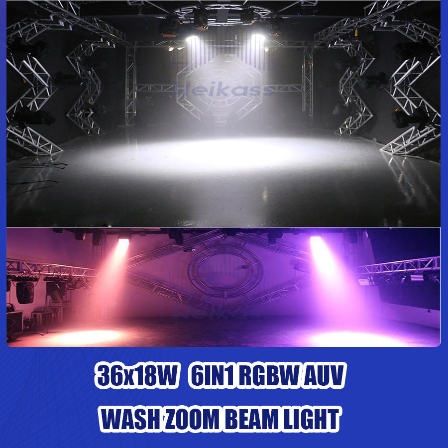 0 Tax 1 Flight Case For LED Zoom Wash 36x12w RGBW 4in1 Moving Head Light Lyre 36x18w Rgbwauv 6in1 Moving Head Wash Light
