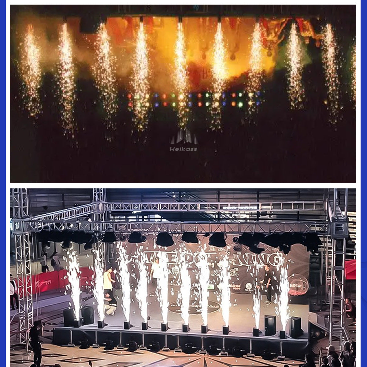 No Tax 4X 4In1 Flightcas For 600W Downward Cold Spark Firework Machine Effect For Wedding Celebration Dmx Control Spark Fountain Machine