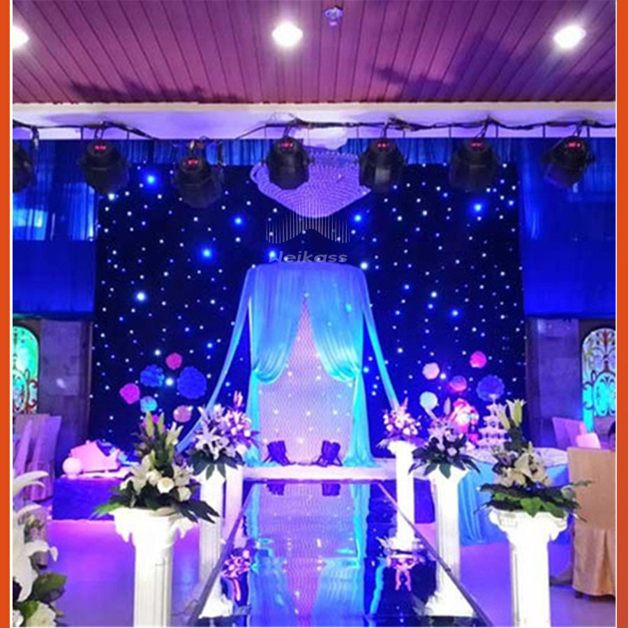 Super Deal Customize LED Star Curtain Cloth LED Three Colors Star cloth backdrop with cloth For wedding Christmas Party Customed