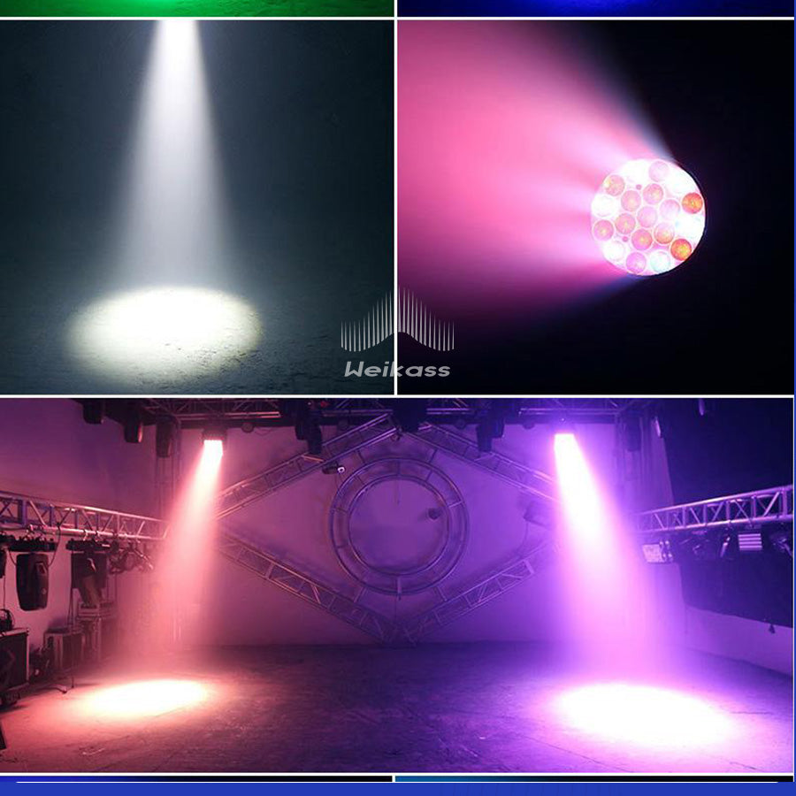 0 Tax 12Pcs New LED 19x15W RGBW Beam+Wash Zoom Moving Head Light DMX 16/20 CH DJ Disco Part Church TV Studio Stage Effect Equipment