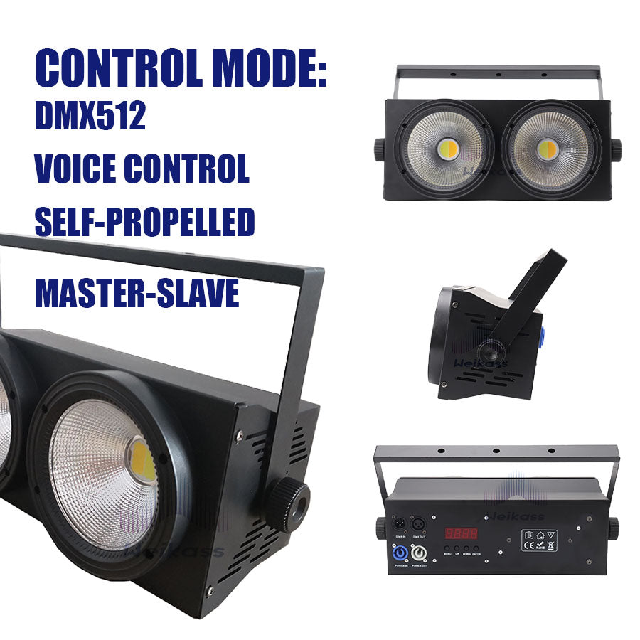 No Tax 6Pcs COB LED 2x100W Audience DMX Light 2 Eyes COB Blinder Light Optional Control LED individually for Concert Disco Party