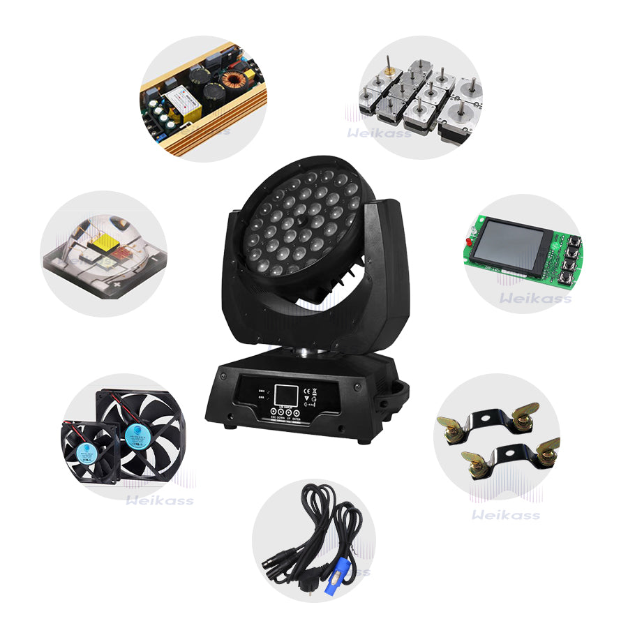0 Tax 1 Flight Case For LED Zoom Wash 36x12w RGBW 4in1 Moving Head Light Lyre 36x18w Rgbwauv 6in1 Moving Head Wash Light