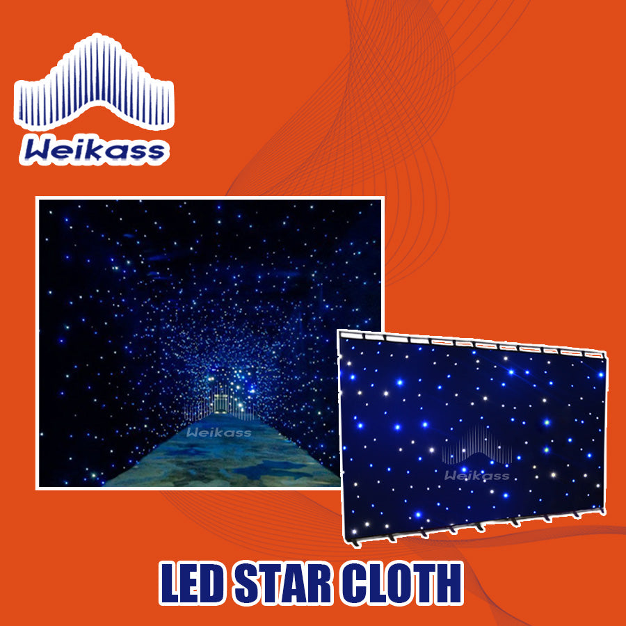 Super Deal Customize LED Star Curtain Cloth LED Three Colors Star cloth backdrop with cloth For wedding Christmas Party Customed