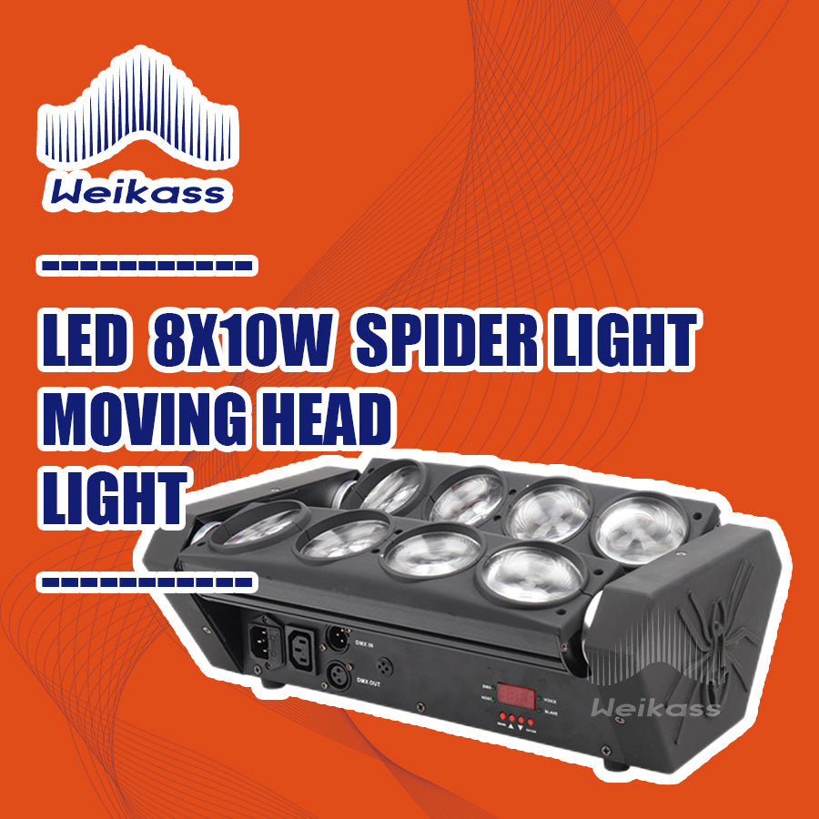 0 Tax 1 Flight Case For stage 8X10W LED Spider Light DMX512 LED Moving Head Light RGBW LED KTV Lamps