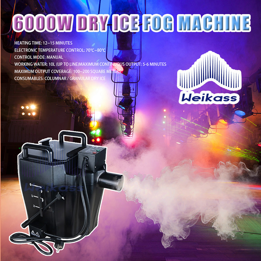 0 Tax 2Pcs NEW 6000w Dry Ice Machine Fogger Machine Low Ground Lying First Dance Ice Machine With 2 Trays For Wedding Show