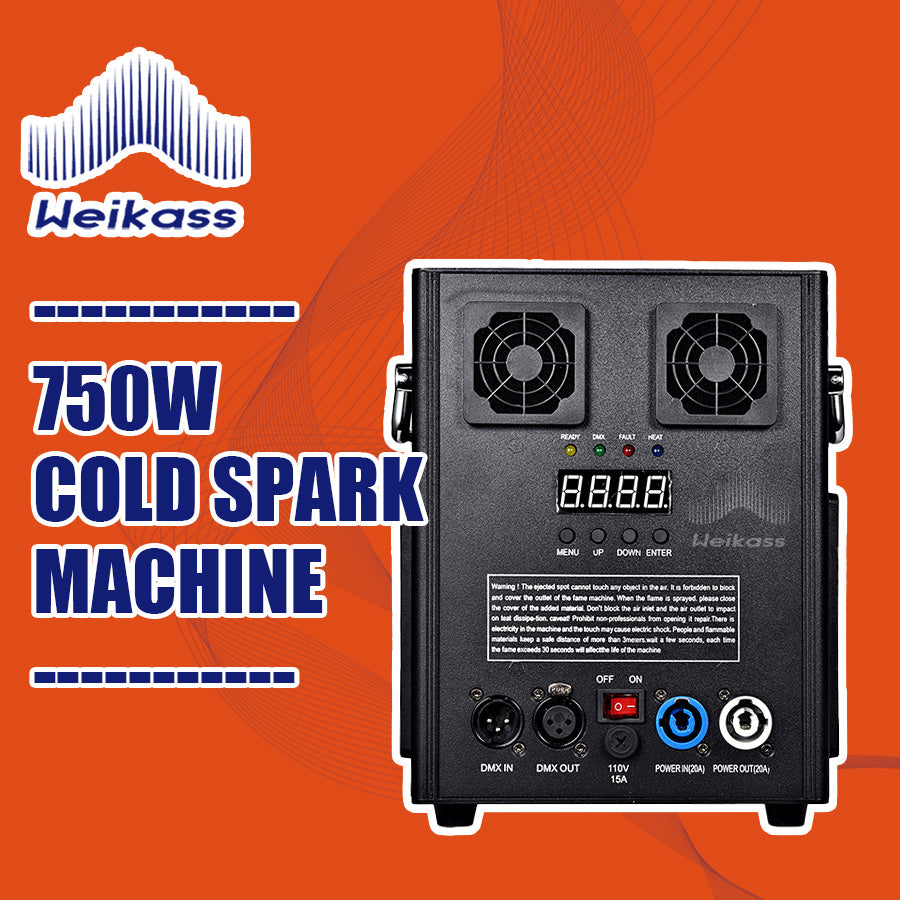 750W Cold Spark Machine Fireworks Dmx Stage Effect Ti Powder For The Wedding Party Disco Dj Bar Machines with Flightcase