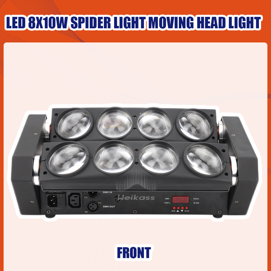 0 Tax 1 Flight Case For stage 8X10W LED Spider Light DMX512 LED Moving Head Light RGBW LED KTV Lamps