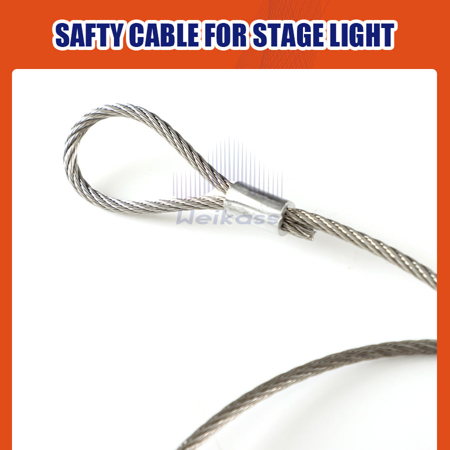 1-60 Cables Free Shipping Length Rope Stage Light Safety Cable Steel Wire For Disco Light LED Moving Head Par Light Effect DJ Equipment Protection