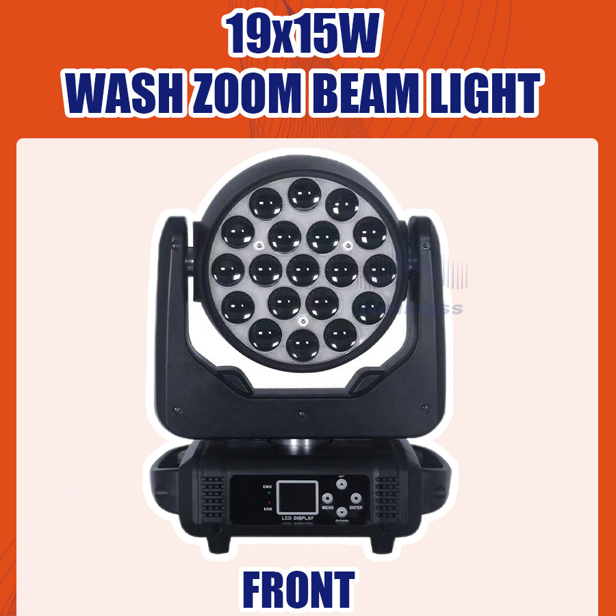 0 Tax 1-16Pcs 19x15W Led Moving Head Zoom Lyre Wash Light RGBW Beam Effect Perfect For Stage TV Theatre And TV Studio