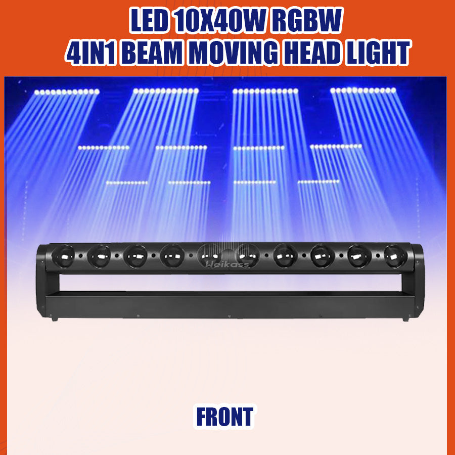 No Tax 8PcsLED Beam 10x40W RGBW 4in1 Moving Head Lighting Dyeing Uniformity For Night Club Entertainment Venue