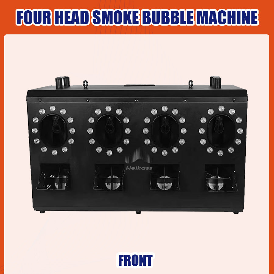 No Tax 4Pcs 1500W 24x3W RGB LED 4 Head Jet Smoke Fog Bubble Machine Wireless Remote Control For Party Wedding Christmas Stage Fogger Dj Disco Stage Event