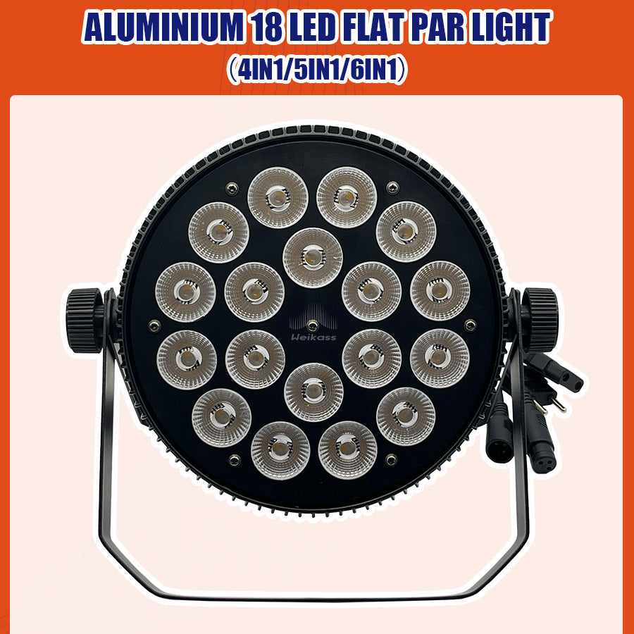 No Tax 8Pcs 18x12w/18x18w LED Par Light RGBW 4/5/6In1 RGBWA UV Flat Par Light DMX512 Professional Stage Lighting Equipment