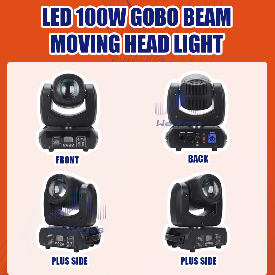 No Tax 8Pcs Moving Head LED 100W Beam DMX Light With Roadcase 8 Colors 8 Gobos Rotating Prism Effect Sound Arrive For DJ Party Club Event