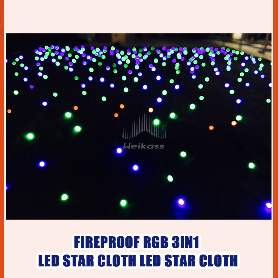 Super Deal Customize LED Star Curtain Cloth LED Three Colors Star cloth backdrop with cloth For wedding Christmas Party Customed