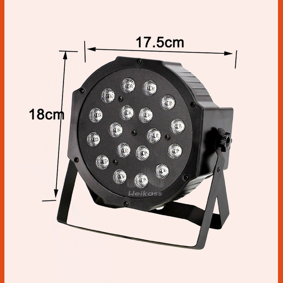 No Tax 8Pcs 18LED Par Light Led PP Material Light DMX512 RGB Master-slave Mode Stage Led Par Lighting Equipment For DJ Disco Family Birthday Party