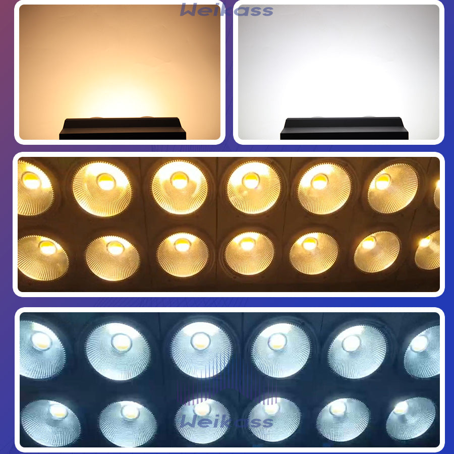 No Tax 8Pcs 2x100W 2 Eyes COB Light DMX Stage Lighting 200W Cold / Warm White 2in1 COB Lighting Dj Bar Wedding Party