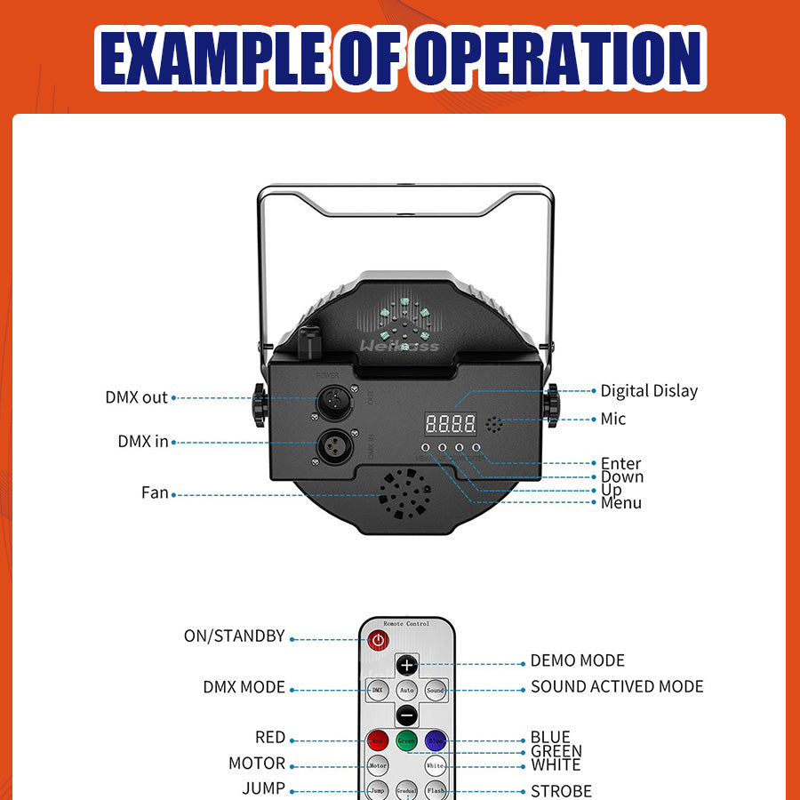 No Tax 8Pcs 18LED Par Light Led PP Material Light DMX512 RGB Master-slave Mode Stage Led Par Lighting Equipment For DJ Disco Family Birthday Party