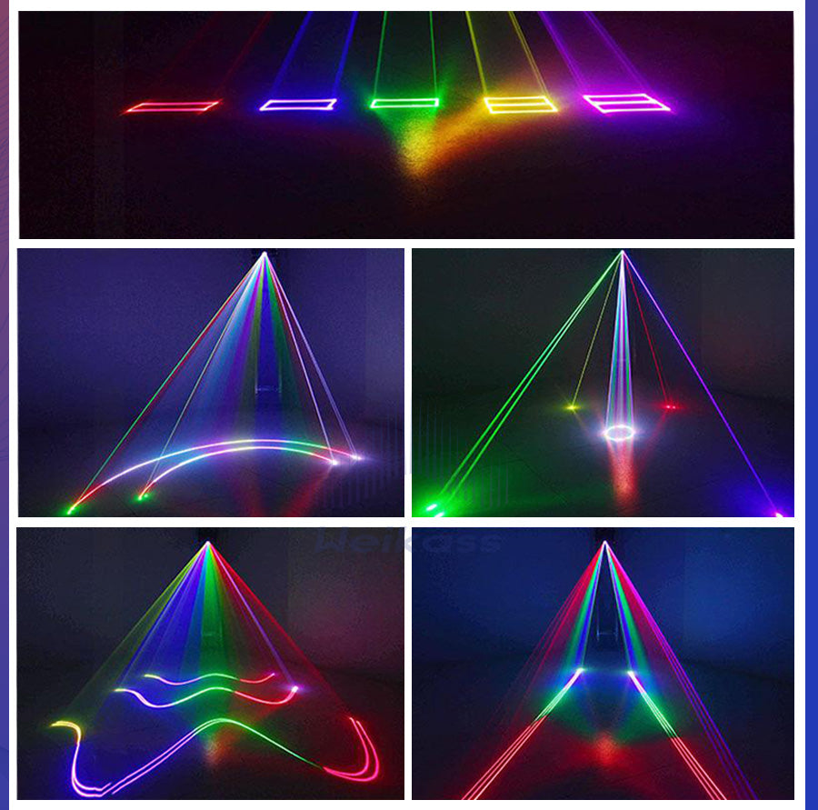 0 Tax 1Pcs ILDA 40Kpps RGB High Quality 10W Laser Light Projector 3D Animation Laser Scanner DJ Disco Party Christmas Festival Stage Effect