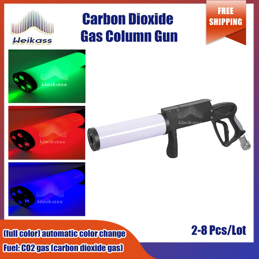 0 Tax 2-8Pcs Hot sell Carbon dioxide gas gun RGB LED handheld dry ice gun disco DJ CO2 atmosphere prop wedding nightclub party Stage