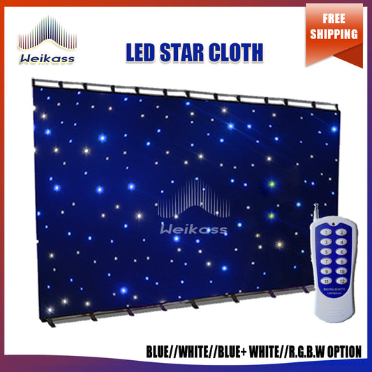 Led Star Curtain Wedding Backdrop LED Star Cloth LED Single Color Star Cloth For Nightclub LED Curtain Screen