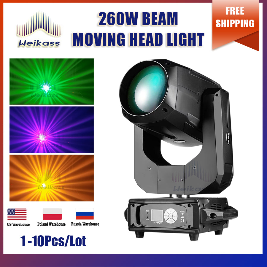 0 Tax 1-10Pcs 10R Beam 260W Moving Head Light Led Spot Dmx For Club Dj Stage Lighting Party Disco Wedding Event beam show Flightcase