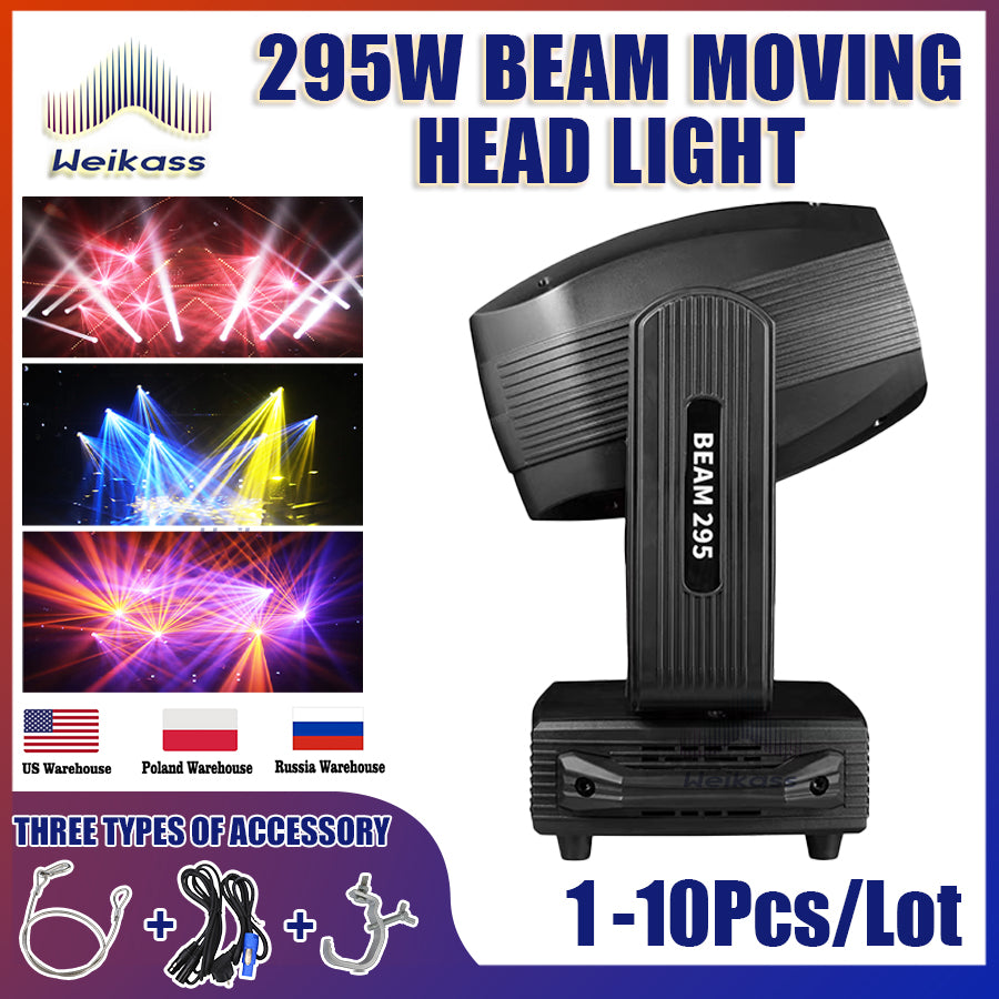 0 Tax 1-10PCS 295W Beam Moving Head Light DMX Stage Lighting For Wedding DJ Disco Party Concert Professional Facet Prism Effect