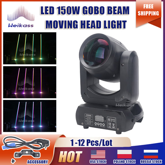 No Duty 1-12Pcs Mini 150W LED Beam Spot Light 6+12 Rotating Prism Moving Head Light For DJ Bar Disco Party Club Stage Effect Lighting