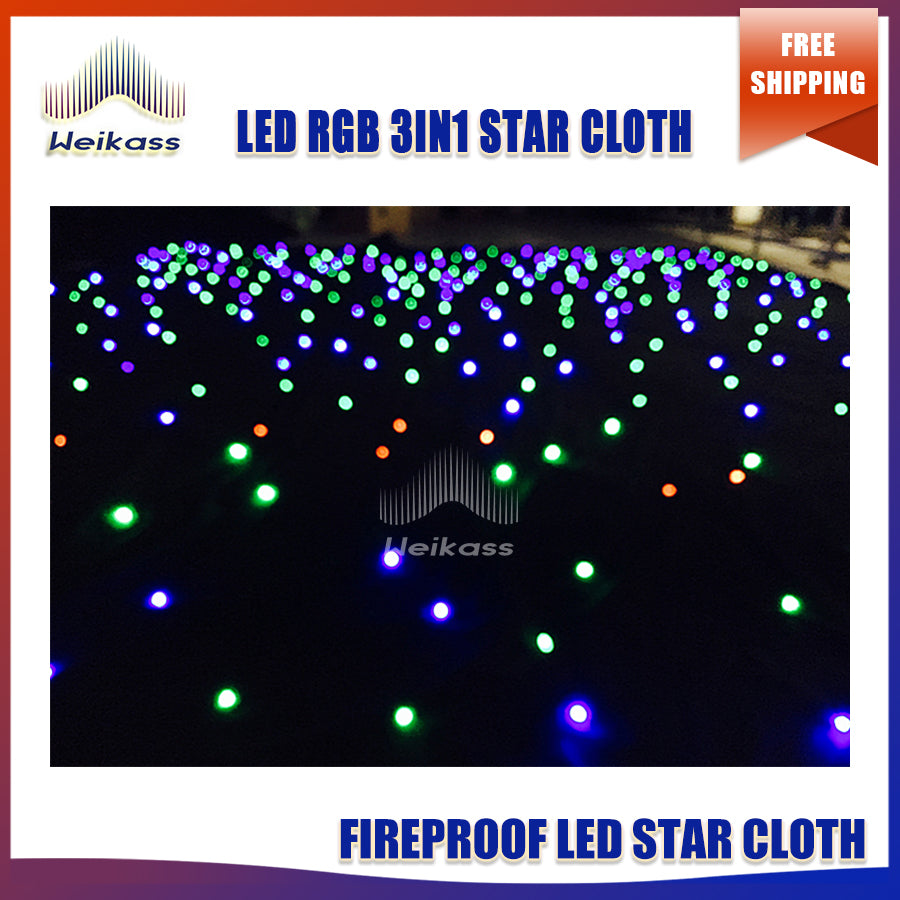 Super Deal Customize LED Star Curtain Cloth LED Three Colors Star cloth backdrop with cloth For wedding Christmas Party Customed