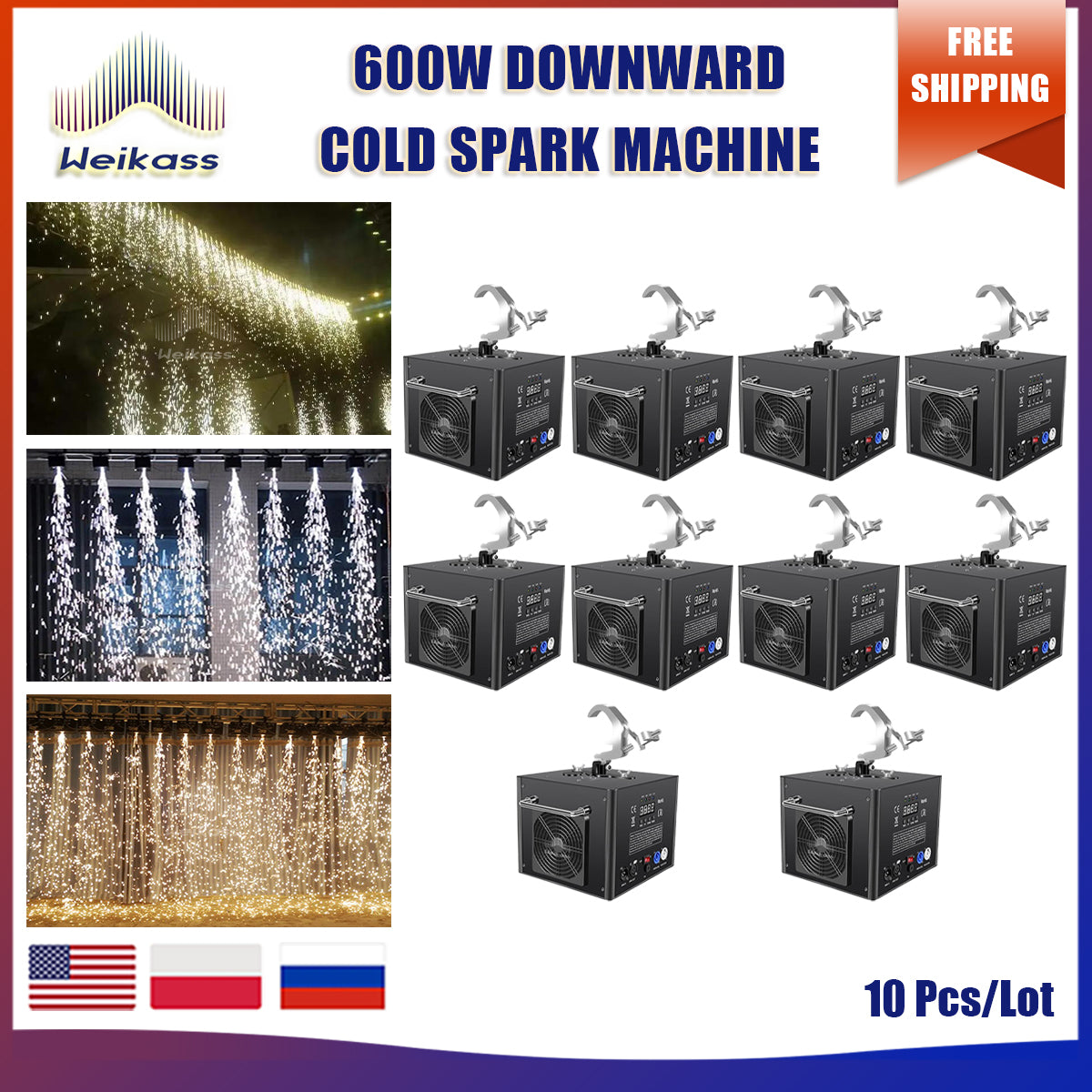 No Tax 10Pcs 600W Cold Sparks Machine And Sparkler Wedding Fireworks Cold Spark Machine Indoor Outdoor Spray Downwards