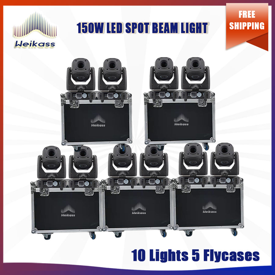 No Tax 1-12Pcs Hot Selling LED 150W Beam Spot Moving Head 3 Or 8 Prisms For DMX512 Disco Party Dj Wedding Christmas Stage Lighting Party