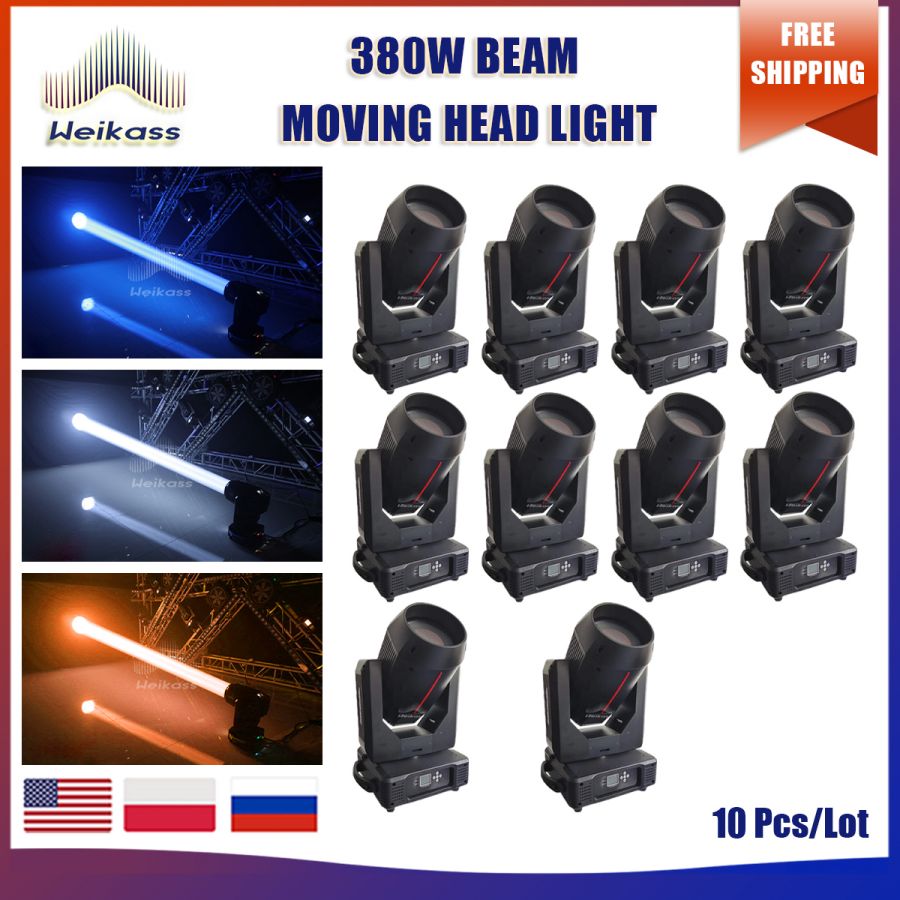 No Tax 10Pcs 20R 380W Super Beam Bulb Moving Head Light For Party Bar DJ Disco DMX Control Stage Lighting Equipment