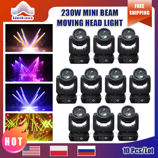 0 Tax 10Pcs Mini Beam 230W 7R Moving Head Light Lyre Sharpy Beam Stage Lights Suitable for Multiple Party Occasions