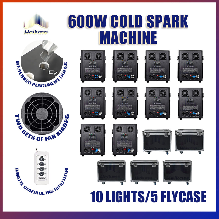 0 Tax 1-12Pcs 600W Cold Spark Machine DMX Remote Control With LCD Display 600W Cold Firework Machine Fountain Cold Sparkular Machine Ti Powder