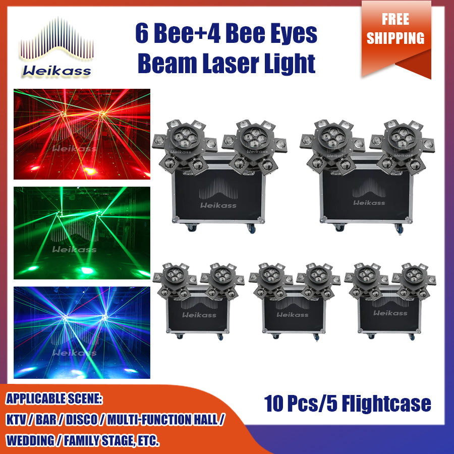 0 Tax 1-10 New Bee Eye Laser 6 Arms Beam Led RGBW Moving Head Light With DMX Control For Disco Party Christmas Recommend