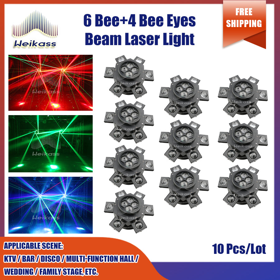 0 Tax 1-10 New Bee Eye Laser 6 Arms Beam Led RGBW Moving Head Light With DMX Control For Disco Party Christmas Recommend