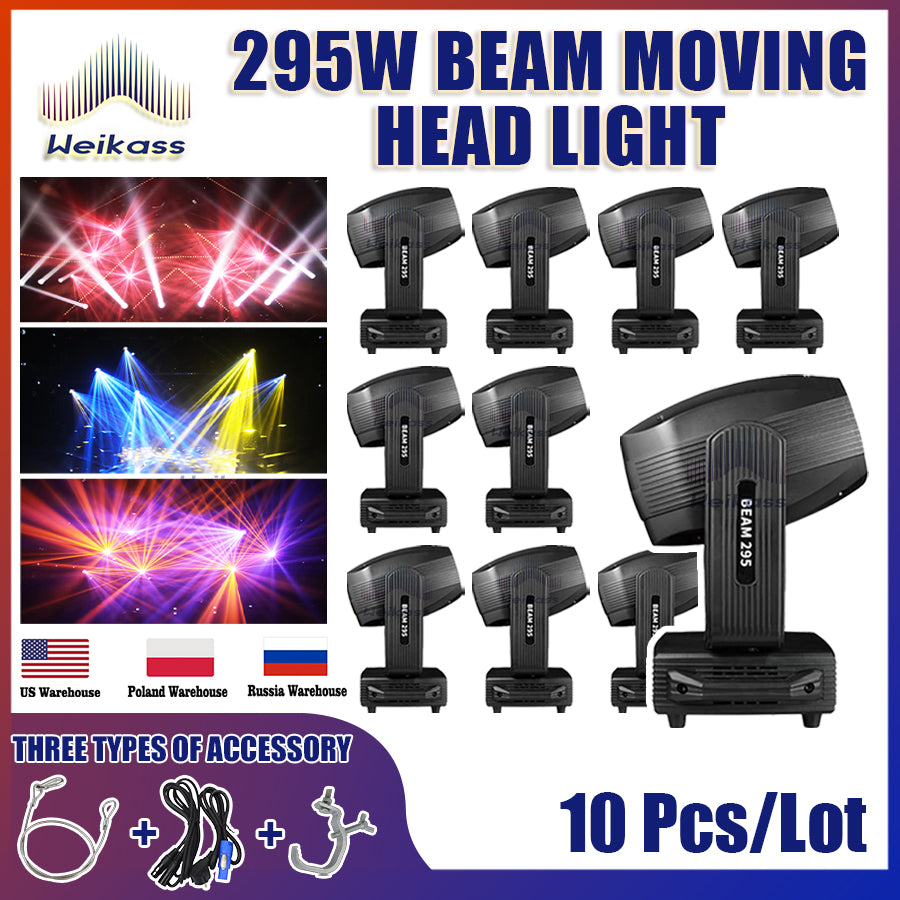 0 Tax 1-10PCS 295W Beam Moving Head Light DMX Stage Lighting For Wedding DJ Disco Party Concert Professional Facet Prism Effect