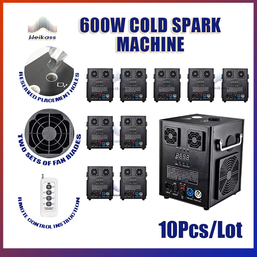 0 Tax 1-12Pcs 600W Cold Spark Machine DMX Remote Control With LCD Display 600W Cold Firework Machine Fountain Cold Sparkular Machine Ti Powder