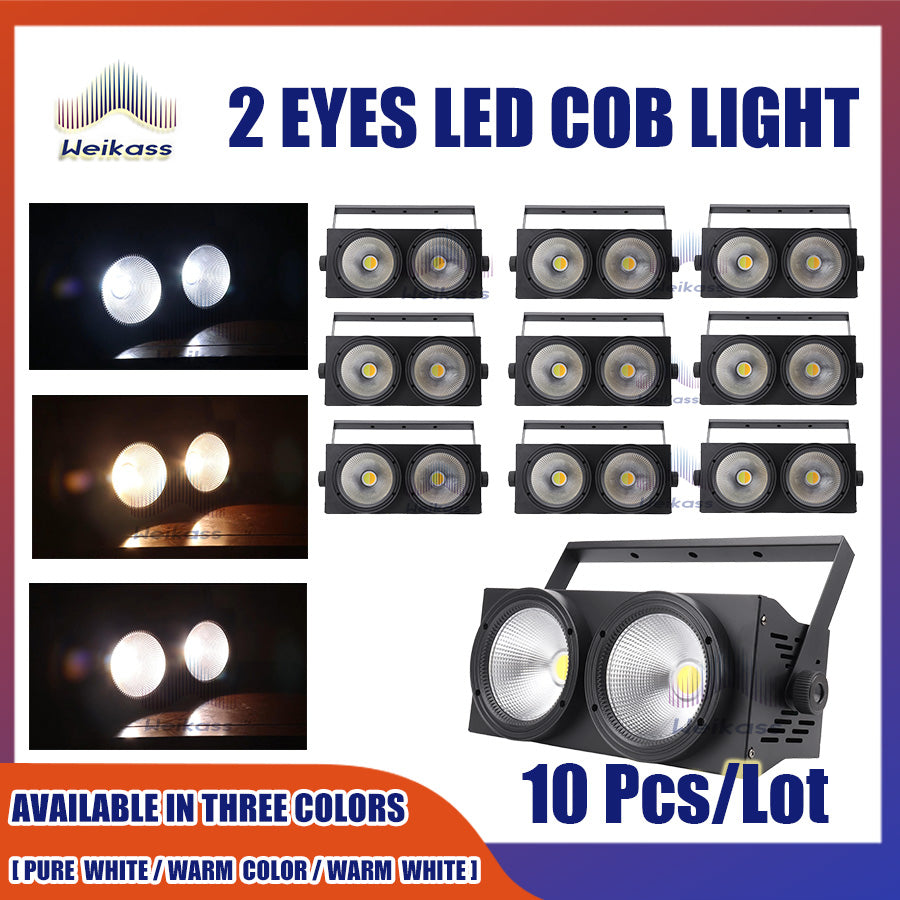 No Tax 1-12Pcs 2 eyes 2x100W LED COB DMX Stage Effect Blinder Light Cool and Warm White Professional & DJ 200W DJ/Wedding/Party