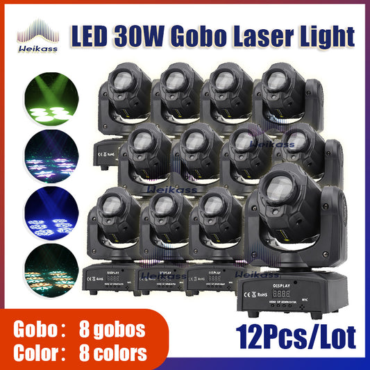 No Tax 12Pcs Super Beam Light 10W RGBW 4in1 Moving Head DMX512 Light Beam LED Spot Lighting Show Disco DJ Laser Light