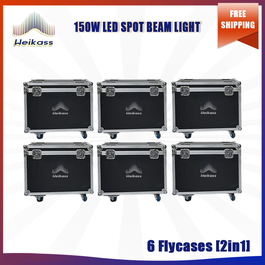 No Tax 6Pcs Flycases For Moving Head Beam 150W LED Stage Pattern Light DMX Control with 6Interchargeable Indexed Rotating Gobos DJ Disco